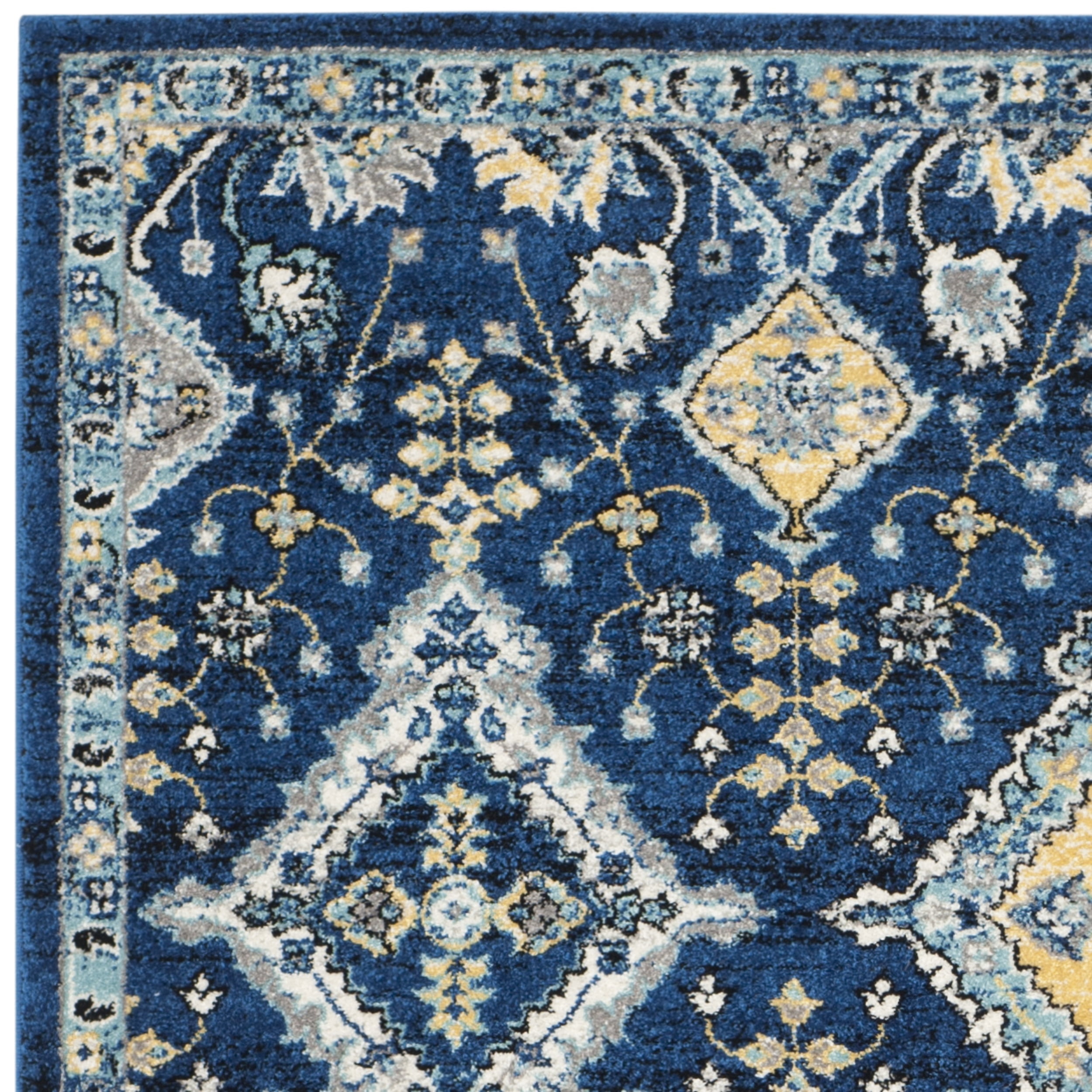 SAFAVIEH Evoke Stamen Bordered Area Rug, Royal/Ivory, 6'7" x 9'