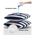 thumbnail image 4 of Pack of 2 Outdoor Pillow Covers, Nautical Anchor Navy Blue and White Striped Waterproof Square Throw Pillowcase Cushion Decorative Pillow Covers for Couch Patio Tent, 20x20 in, 4 of 6
