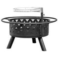 thumbnail image 2 of Hassch 30 inch Outdoor Fire Pit with Grill, Wood Burning Firepit with Poker for Bonfire, Camping, BBQ, Metal Fireplace for Yard, Patio, Black, 2 of 7