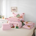 thumbnail image 6 of Manfei Girls Merry Christmas Twin Bedding Sets 7 Pieces, Gingerbread Xmas Tree Bedding Comforter Set, Pink Rose Blossom Snowflake Sheet Sets, Ultra Soft Home Decor, 6 of 8