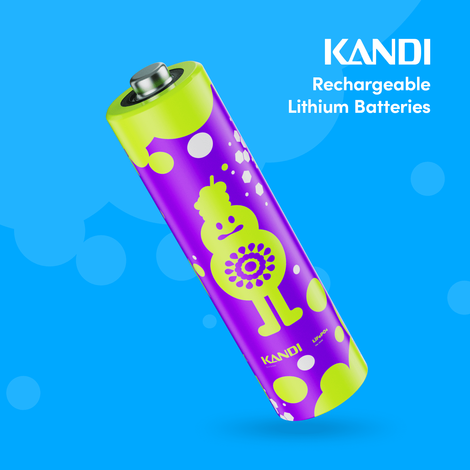 Kandi AA Lithium Rechargeable Batteries 8 Pack-Kiddo