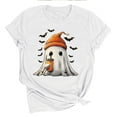 thumbnail image 4 of Drses‌‌ ‌‌‌‌‌‌‌‌‌‌‌‌‌‌‌‌‌‌‌Women's Halloween Cute Ghost & Pumpkin Graphic T-Shirt - Short Sleeve Crew Neck Casual Tee, 4 of 5