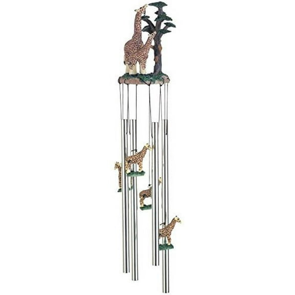 StealStreet SS-G-41016 Wind Chime Round Top Giraffe with Baby Garden Decoration Windchime