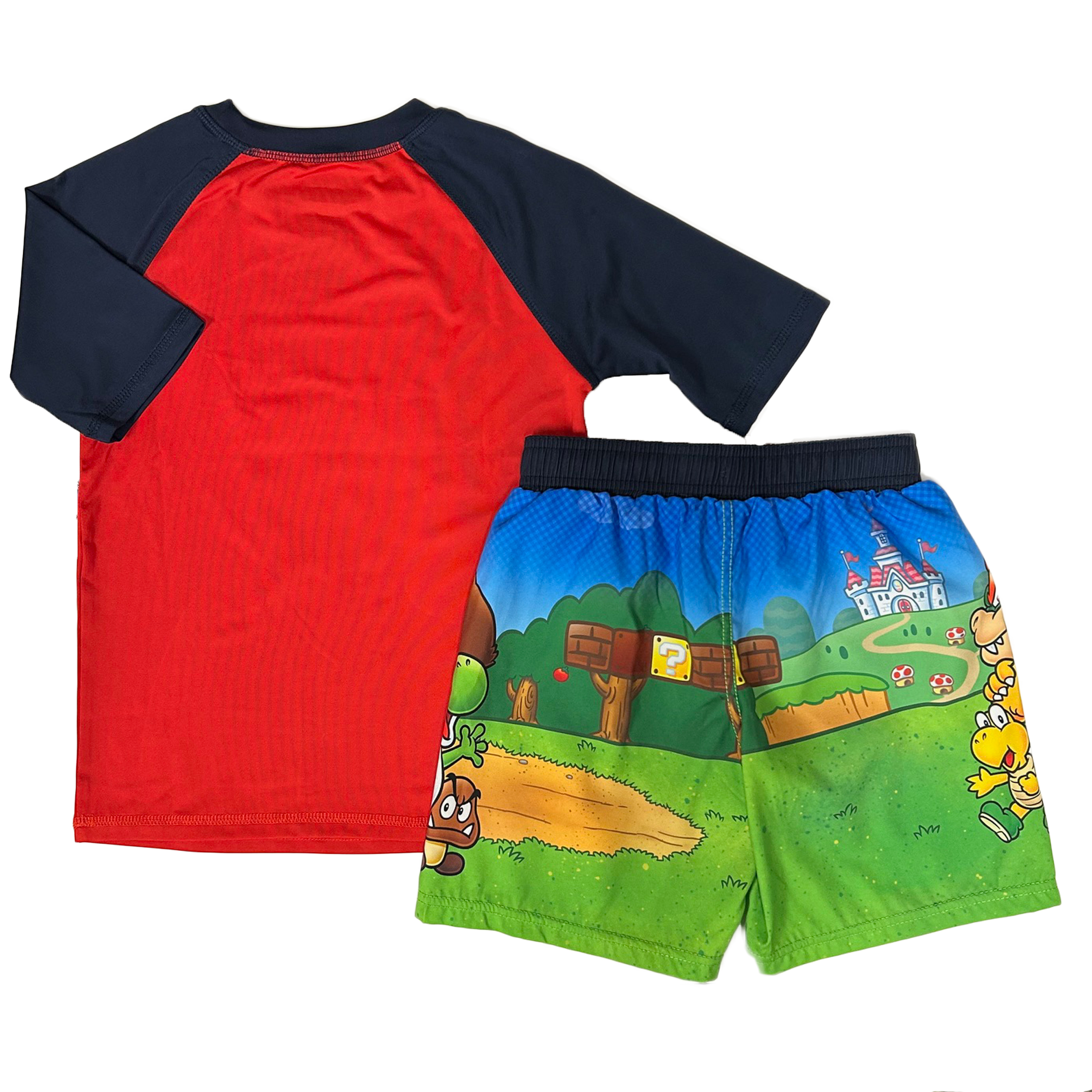 Super Mario Little & Big Boys Swim Trunk & Rashguard 2-piece Set