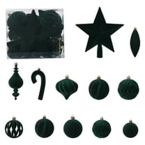 Cheapark 30 Pieces Velvet Christmas Ball Ornaments, Flocked Plastic Xmas Tree Decorations, 2.4 Inch Mixed Colors