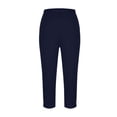 thumbnail image 4 of MLQIDK Navy Yoga Capri Pants for Women Yoga Capri Pants Knee Length Elastic Waist Ladies Leggings Dressy Casual Pedal Pushers with Pockets Navy 5XL, 4 of 6