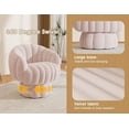 thumbnail image 6 of Mid Century Modern 360 Degree Barrel Swivel Accent Sofa Chair,Fluffy Velvet Fabric Lounge Wide Upholstered Pumpkin Reading Chair, Round Cloud Armchair for Living Room,Bedroom,Vanity(Pink), 6 of 6