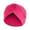 thumbnail image 2 of IROINNID Women's Solid India Muslim Ruffle Head Scarf Head-wear Wraps Turbans Beanie Cap Head-wraps,Hot Pink, 2 of 2
