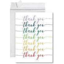 Koyal Wholesale Rainbow Script Big Jumbo Thank You Greeting Card with Envelope, 11'' x1"