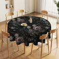 thumbnail image 4 of Vintage Floral Tablecloth, Black Pink Flower Rose Gothic Garden with Beautiful Blooming Roses Table Cover for Mother''s Day Picnic Holiday Tea Party Decoration 60x60in, 4 of 6