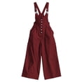 thumbnail image 5 of Tqcoqu Summer Jumpsuits for Women Button Down Sleeveless Casual Jumpers Loose Wide Legs Rompers Overalls with Pockets,Wine,Women's S-XXL, 5 of 6