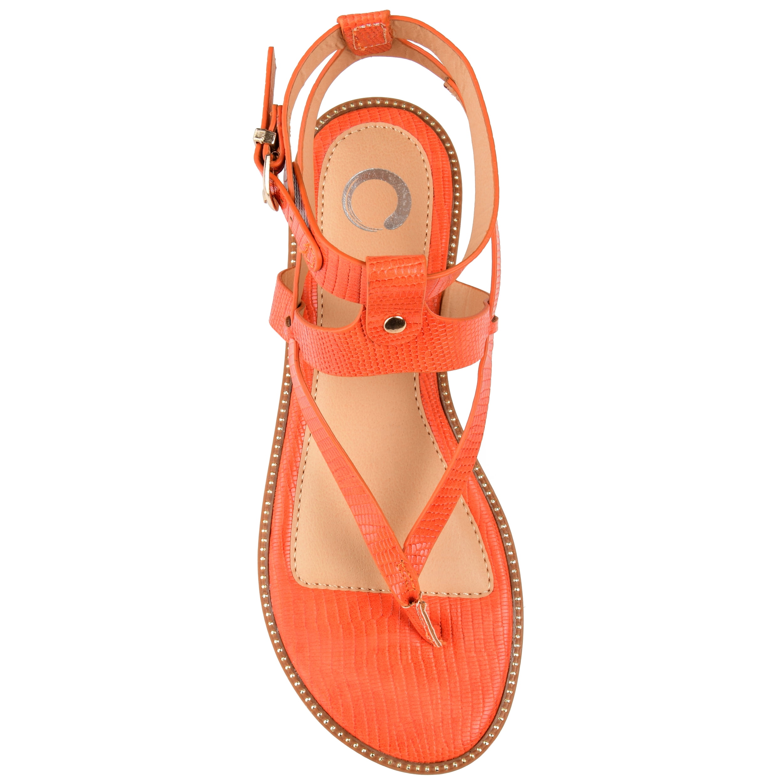 Journee Womens Tangie Multi Strap Flat Sandals