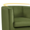 thumbnail image 3 of Yaheetech Upholstered Barrel-shaped Accent Chair for Living Room, Olive Green, 3 of 7