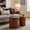 Walnut, variant on Christopher Knight Home Set of 2 Round End Tables, Burl Veneer Nesting Accent Table Set, Natural