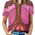 thumbnail image 1 of Tree Of Life Ruffle Short Sleeve T-Shirt Women'S Print Fashion Casual T Shirts For Girl Gift Tree Of Life Colorful Tree Pink, 1 of 5