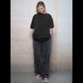 thumbnail image 4 of Camisetas Oversize para Mujer, Camisetas Vintage de Algodón, Cuello Redondo, Corta, Túnicas Lavadas de Verano. Negro 5XL, 4 of 9
