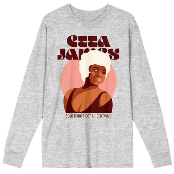 Etta James Something's Got A Hold On Me Adult Heather Gray Long Sleeve Crew Neck Tee-XXL