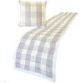 thumbnail image 2 of The HomeCentric King / Queen / Twin Lavender Decorative Bed Runner Full 68"x18" Bed Runner WITH One Pillow Cover, Checkered, Buffalo Plaid, Check Bed Scarf on Cotton fabric - Lavender Plaid Knots, 2 of 3