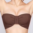 thumbnail image 2 of WHEANG Strapless Bra Women Strapless Bandeau Bra Seamless Wireless No Underwire Tube Top Bra Soft Stretch Comfortable Everyday Invisible Strapless Bra Brown Size L, 2 of 7