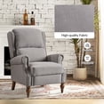 thumbnail image 6 of Manual Recliner Wingback Roll Armrest Nailhead Wood Leg Home Living Room Bedroom Grey, 6 of 7
