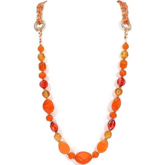 Bocar Long Beaded Necklace for Women Handmade Fashion Costume Chain Jewelry Gift