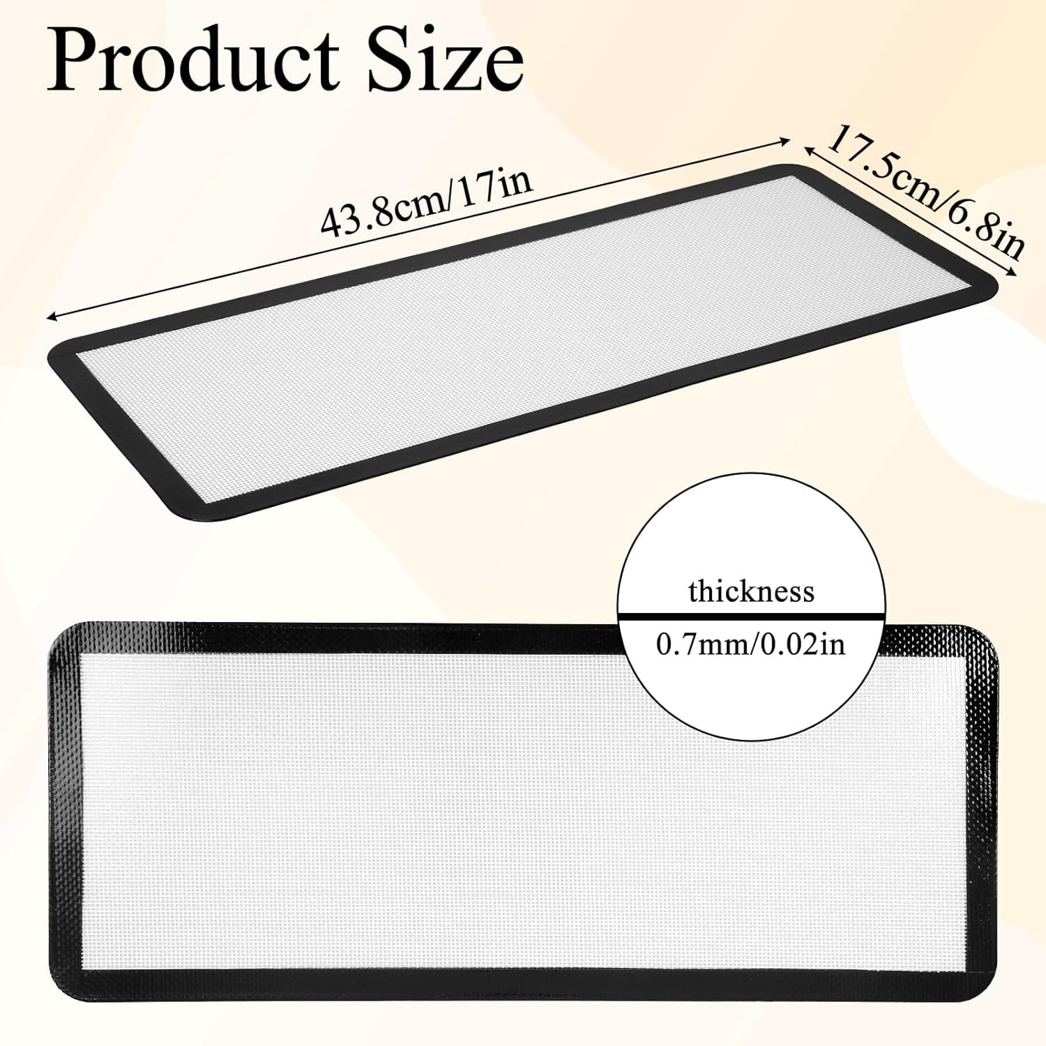 5 Pcs Silicone Tray Mats Silicone Baking Sheet 17 x 6.8 Inches Medium Tray Silicone Mat Freeze Dryer Machine Reusable Accessory for Freeze Dryer Trays,Non Stick,Black,Topboutique