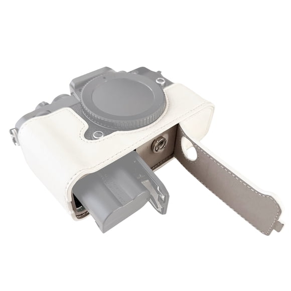 Zf Camera Case with Shoulder Strap - White Synthetic Leather Protective Bag for Zf Cameras, Includes Adjustable Strap, Available in Black/Coffee/Green/White Options