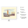 thumbnail image 2 of Venice Italy - Grand Canal - Gondola - Vintage Airline Travel Poster by David Klein c.1960s - Fine Art Matte Paper Print (Unframed) 16x20in, 2 of 4