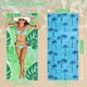 thumbnail image 4 of Toalla de playa de microfibra de doble cara, 180 x 81 cm, toalla de playa ligera de microfibra extragrande de secado rápido (verde), 4 of 4