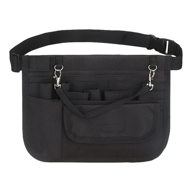 Sac de Taille pour Infirmière, Étui Réglable avec Sangle, Pochette Multi-Compartiments, Noir
