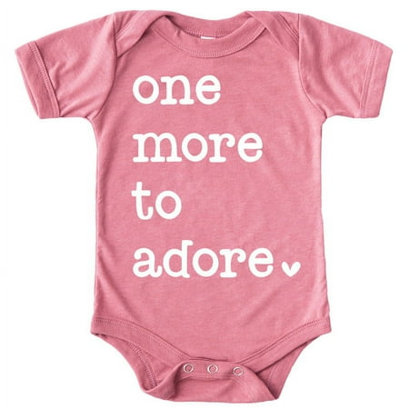 

One More to Adore Reveal Bodysuit White on Mauve Bodysuit 6 Months