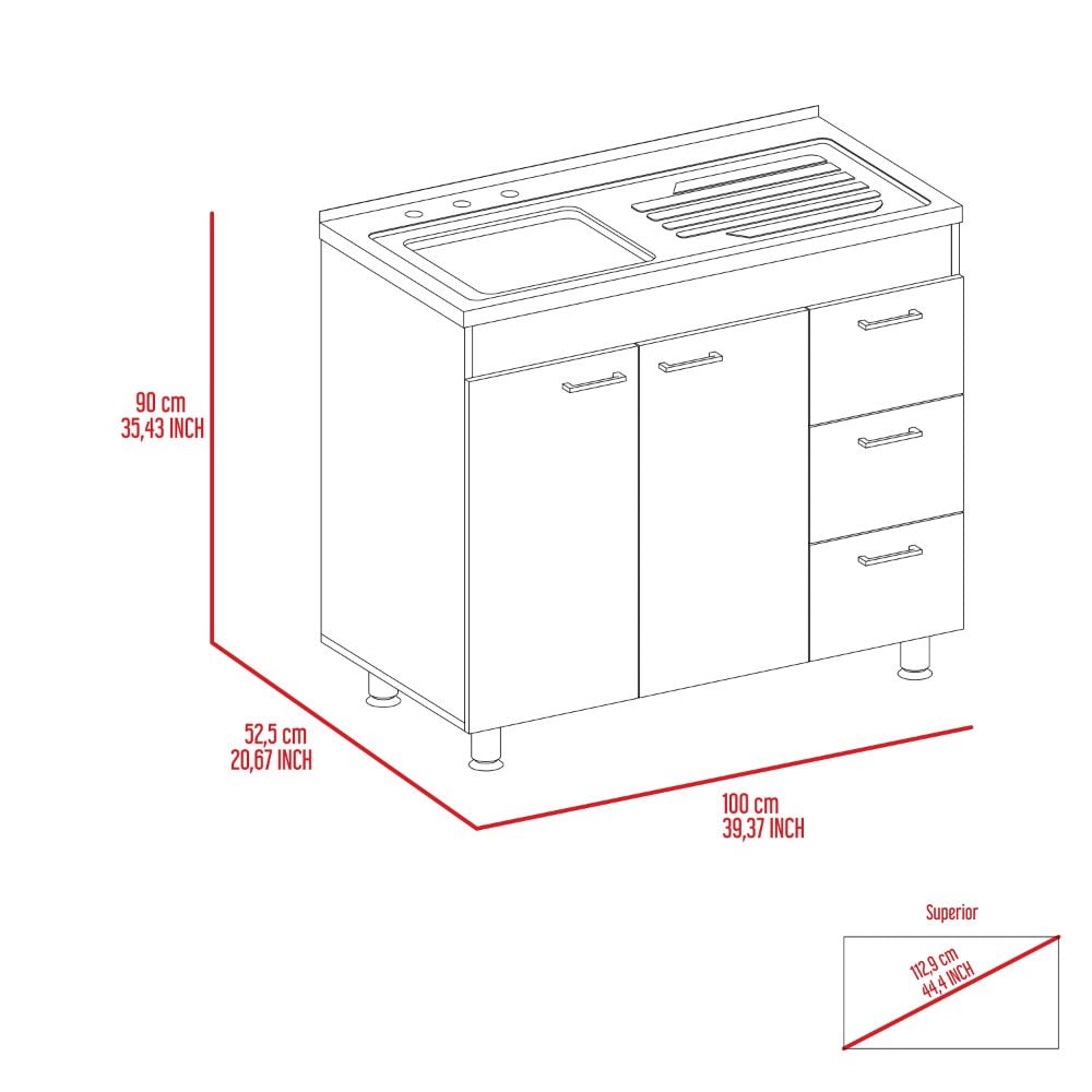 Rainlex 39" Freestanding Utility Sink Cabinet with Stainless Steel Countertop, Double Utility Basins, Soft-Close Storage Doors