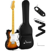Donner Adult 39" Jazz Electric Guitar Thin line F Hole Beginner Full Size, Sunburst,DJC-1000S