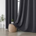 thumbnail image 6 of OVZME Kalme 50x120 Charcoal Blackout Curtains 2 Panels Set, Extra Long 10ft Solid Thermal Grommet Drapes for Patio Door High Ceiling Window, Each W50 x L120 Inch, Charcoal, 6 of 9