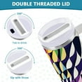 thumbnail image 3 of Yayeee 40oz Stainless Steel Tumbler with Straw and Handle Double-Wall Insulated Travel Water Bottle, Purple Wavy Plaid, 3 of 8
