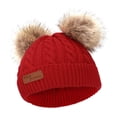 thumbnail image 3 of Lindo gorro de punto para bebé Aumtum Wool Infant Kids Headwear Crochet Beanie rojo Zulema Chicos niñas pom pom poms sombrero, 3 of 5
