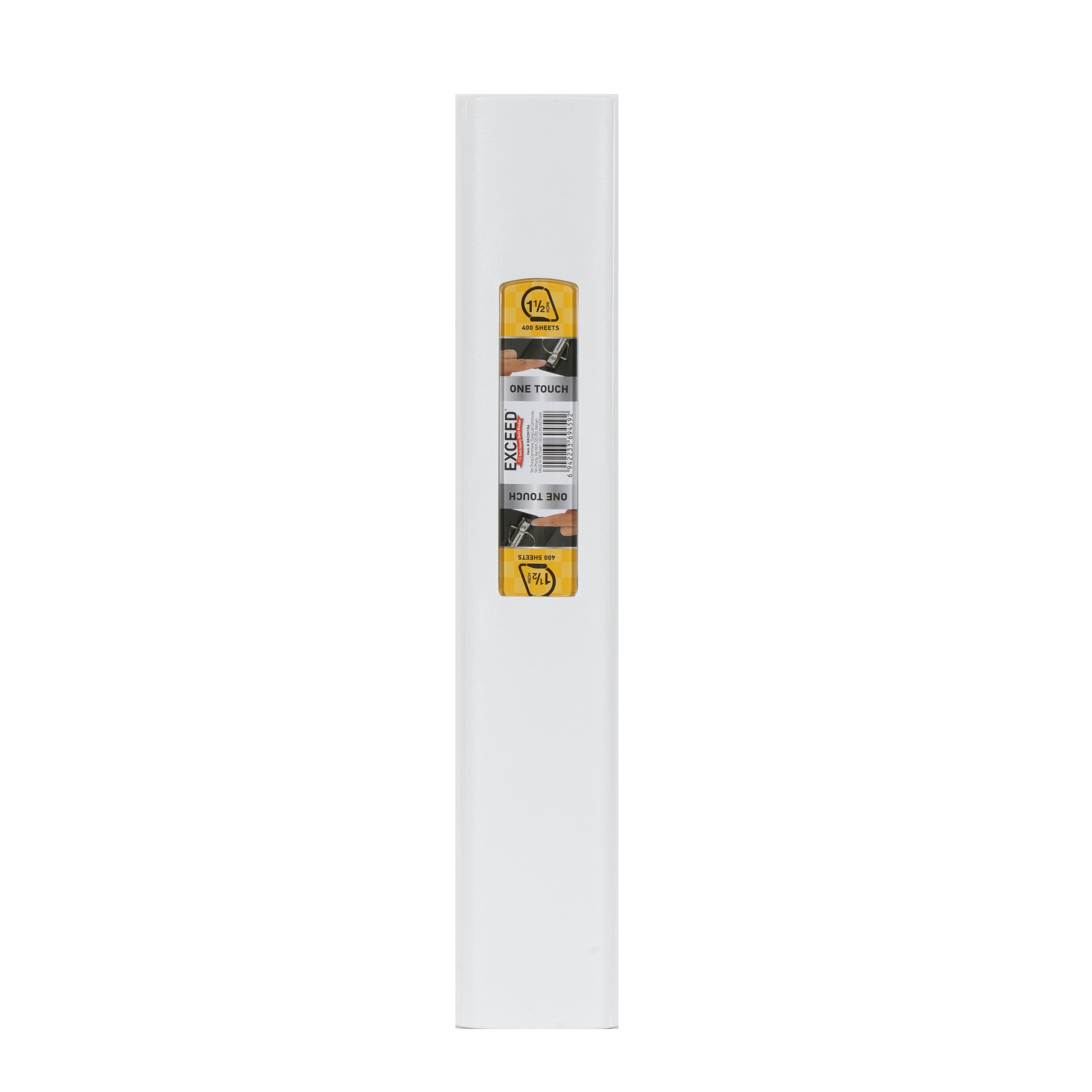 Exceed 1.5'' Heavy Duty Binder, White, Slant D-Ring