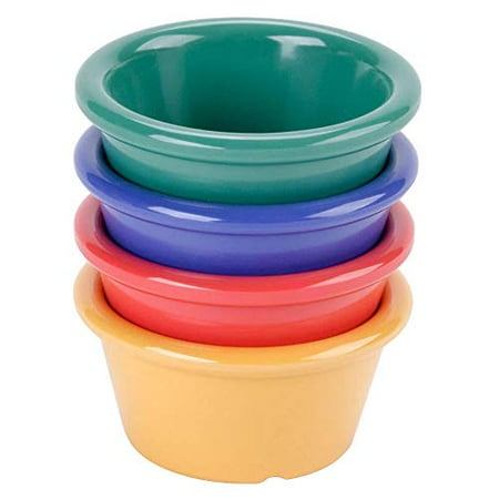 

G.E.T. Enterprises Mix Pack of 4 Mardi Gras Colors 2 oz. Ramekin Break Resistant Dishwasher Safe Melamine Plastic Ramekins Collection S-620-MIX (Pack of 12)