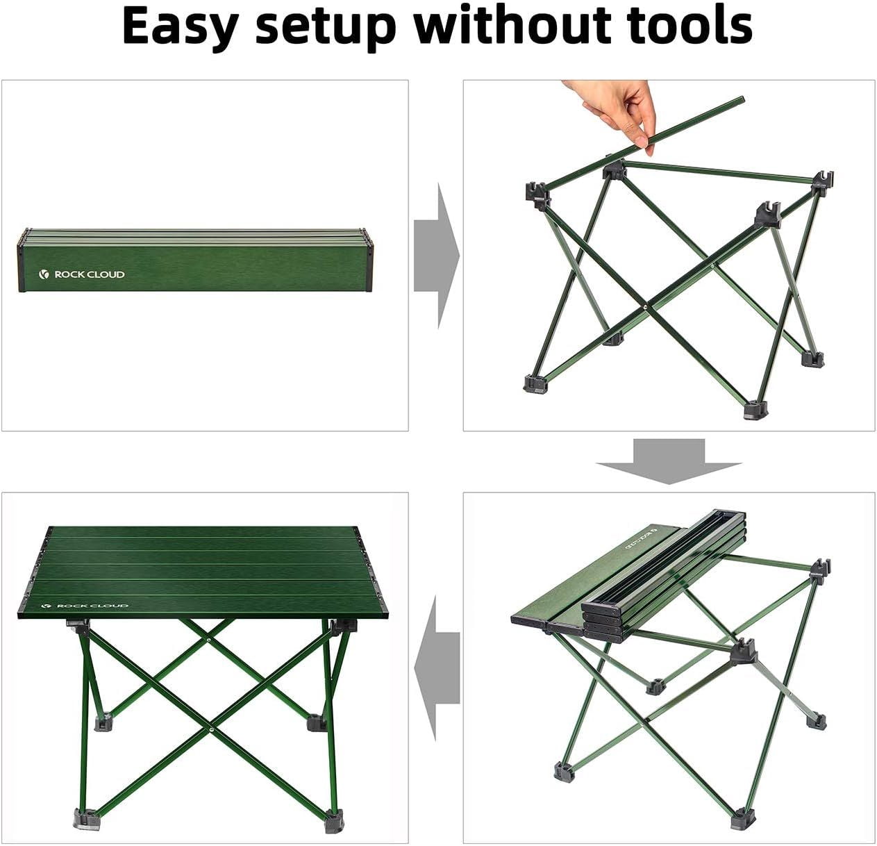 Ultralight Folding Camping Table, Aerospace Aluminum Portable Backpacking Table with Detachable 600D Polyester Storage Bag, Upgraded Nylon Hinges Supports 60 LBS for Hiking Fishing Beach Picnic