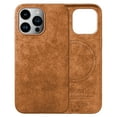 thumbnail image 1 of ELEHOLD Magnetic Case for iPhone 13 Pro Case Compatible with MagSafe, Slim Luxury Artificial Fur PU Leather Protective Back Cover for iPhone 13 Pro,Brown, 1 of 5