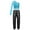 Light Blue&Black, variant on TiaoBug Kids Girls Sequins Hip Hop Jazz Ballet Dance Outfits One Shoulder Long Sleeve Crop Top with Metallic Pants Set Silver 8