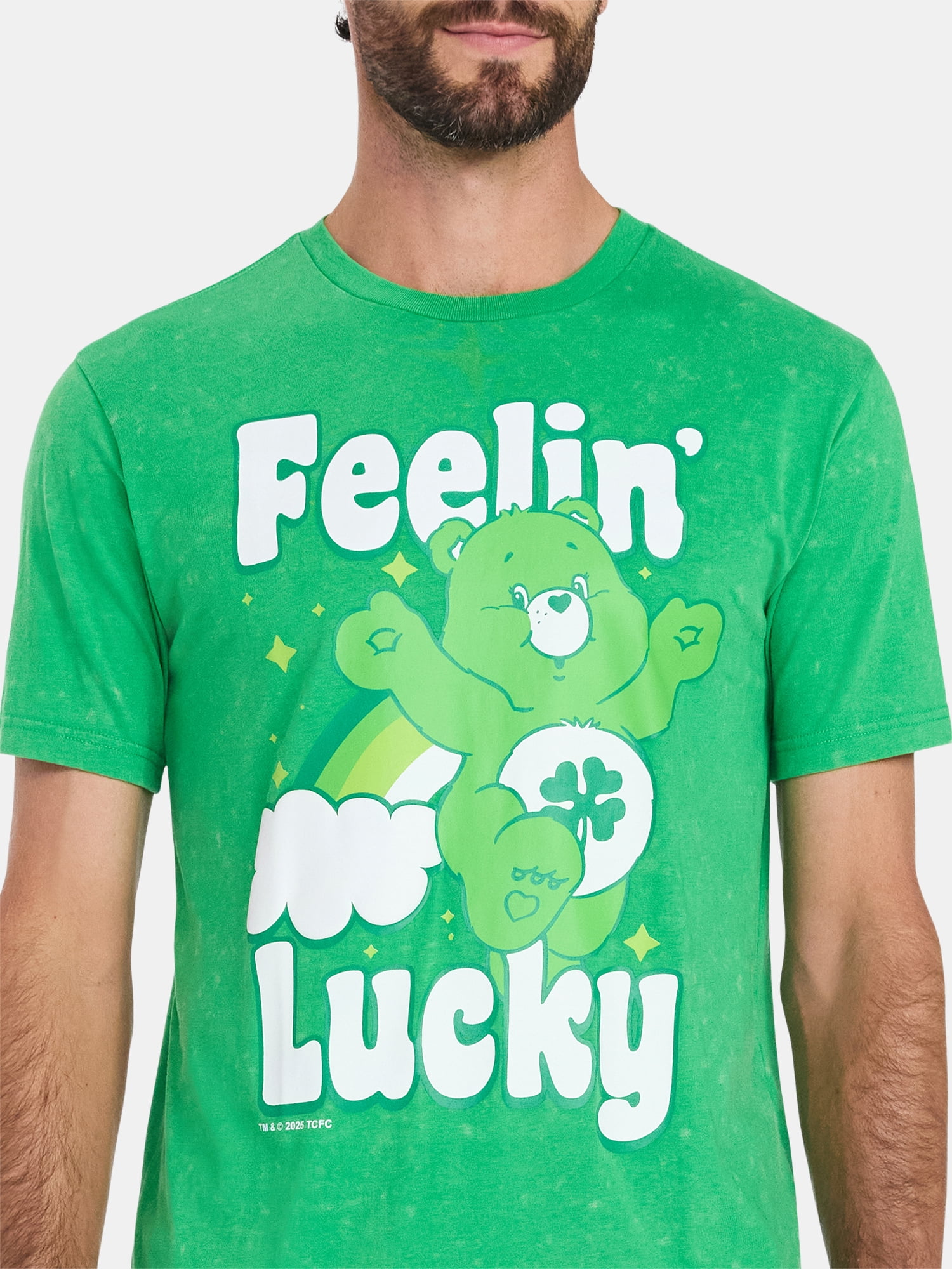 Care Bears Men's and Big Men's St. Patrick's Day Graphic Tee with Short Sleeves, Sizes XS-5XL