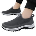 thumbnail image 4 of Domuza Mens Thick-Soled Mesh Breathable Casual Shoes Slip-On Soft Sole Sports Shoes with Ortho Arch Support Anti-Slip Properties Suitable Gray 9 (EU-43), 4 of 7