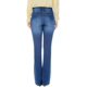 thumbnail image 4 of Jeans acampanados para mujer Jeans acampanados de talle alto con pantalones de mezclilla rasgados de pierna ancha clásica 1091-blue20, 4 of 5