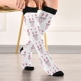 thumbnail image 5 of Haosy Compression Socks for Men Women Knee High Running Socks for Nurse Hiking Recovery Travel Athletic 2 Pairs Funny Llamas with Glasses, 5 of 9