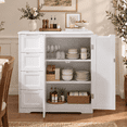 thumbnail image 2 of Kitchen Pantry Storage Cabinet with 4 Drawers & Doors, Floor Storage Cabinet with Adjustable Shelf & Anti-Tip Hardware, Buffet Sideboard Coffee Bar Cabinet for Kitchen, Bathroom, Living Room, White, 2 of 10