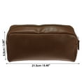thumbnail image 2 of Unique Bargains 1 Pcs Portable Makeup Bag Toiletry Bag Cosmetic Organizer for Travel Leather Brown, 2 of 7