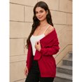 thumbnail image 3 of Women's Fashion Open Front Lapel Long Sleeve Chunky Cable Knit Cardigans Sweaters Outerwear Coats, 3 of 5