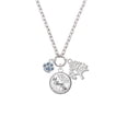 thumbnail image 2 of Delight Jewelry Silvertone Mini Paw with Blue Crystals Let Things Go Fall Zoey Charm Necklace, 28", 2 of 4
