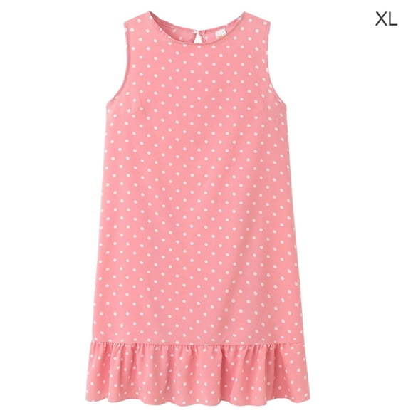 Vestido De Mujer Sin Mangas Chaleco De Puntos Con Volantes Vestido Suelto De Cuello Redondo, Rosa, XL Methold AP002086-28